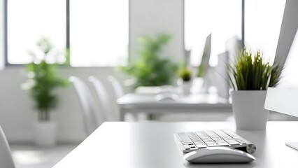Minimal Office Workspace with Natural Light, professional background 
