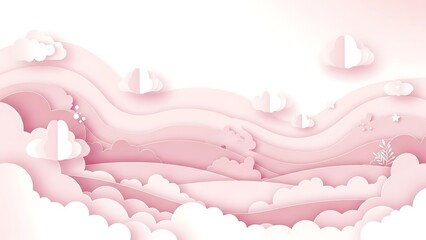 Pastel Hills and Clouds at Sunrise