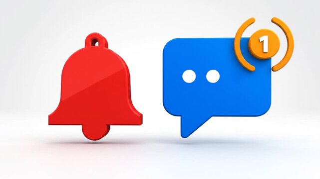 P136-Notification Vector Icon for Social Media. Notification Vector Icon Design Template.Chat icon vector 4K 10s