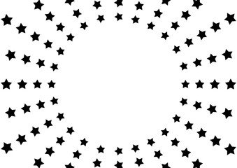 アメコミ風の星形集中線デザイン・キラキラした演出に使える放射状フレーム