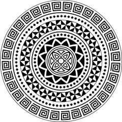 black and white round ornament