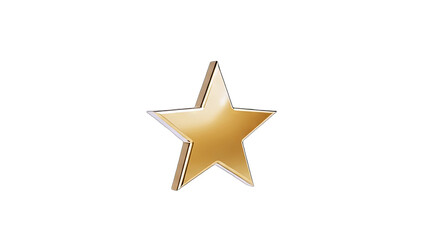 Fototapeta premium 3D Golden star award symbol on transparent background