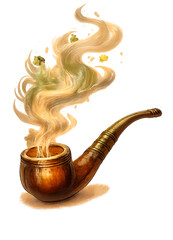 Leprechaun’s pipe with glowing smoke