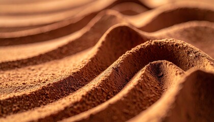 Close-up of Rippling Chocolate Cake Frosting Texture.