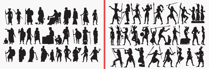 people silhouettes vector, lifestyle human clipart, men women poses svg, daily life illustration, standing walking people, black human silhouettes, urban life vector art, social activity graphics, cha