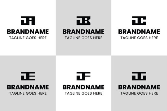 Letters JA JB JC JE JF JG Monogram Identity Logo Set, for brand with AJ BJ CJ EJ FJ GJ initials
