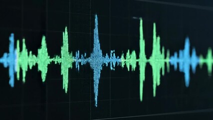 Audio Waveform Visualisation on Dark Background. - Powered by Adobe
