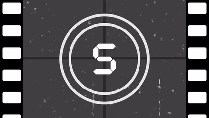 10 Film countdown retro vintage cinema intro movie start five number suitable for opening sequences, video projects, transitions, or nostalgic themes