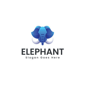 Gradient Modern Elephant Logo Design