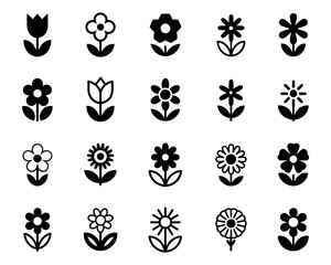 Fototapeta premium set of black and white icons