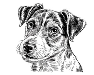  Hand Drawn Terrier Dog Portrait Illustration