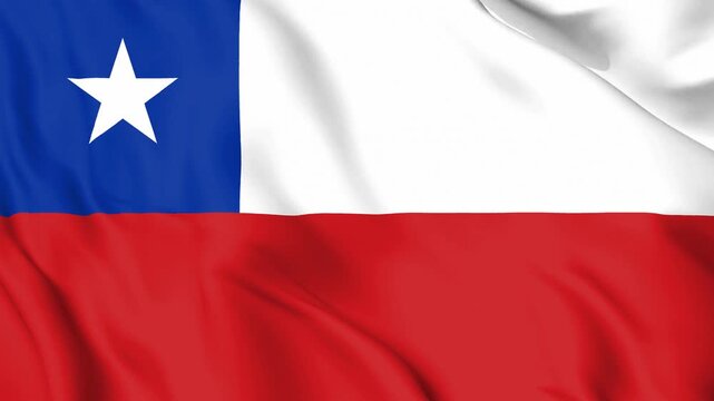 Realistic Chile Flag Waving, 4K Seamless Loop, 3D Animation of National Symbol