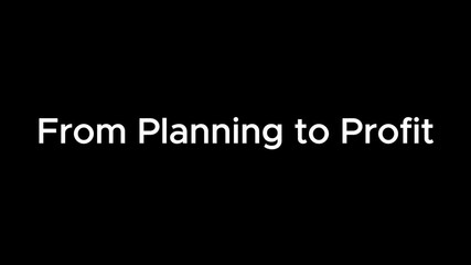 From Planning to Profit animated kinetic typography showcasing strategic execution, financial growth, and results oriented business processes