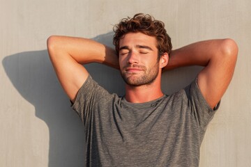 Relaxed young man enjoying outdoors