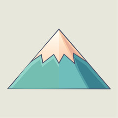 Illustration of a mountain with snow-capped peak against a beige background, minimalist style.