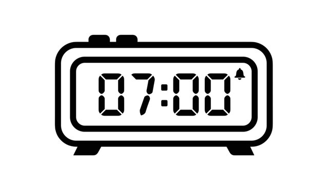 Digital Alarm Clock Showing Seven O Clock.