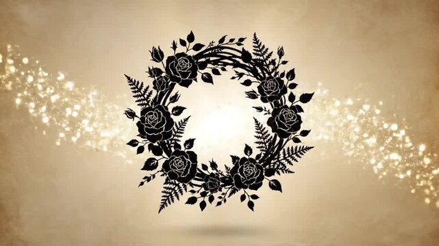 P439-silhouette element logo Floral Wreaths 4K 10s