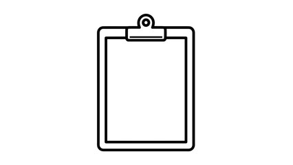 Simple Line Drawing of Clipboard Icon.
