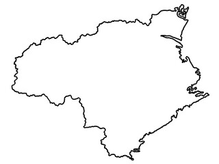 徳島県の地図（白地図）