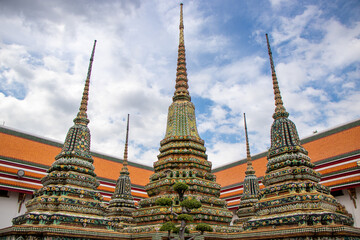 Colorful temple complex of Bangkok's Wat Pho, or Phra Chetuphon Wimon Mangkhalaram Rajwaramahawihan - Bangkok, Thailand	