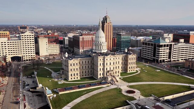Downtown Skyline of Lansing Michigan Capital of Michigan