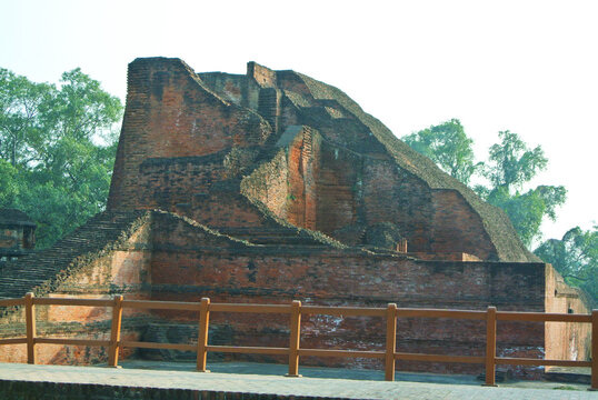 The archaeological ruins of the Nalanda Mahavihara, an ancient Buddhist monastery and a prominent educational institution, located in Bihar India