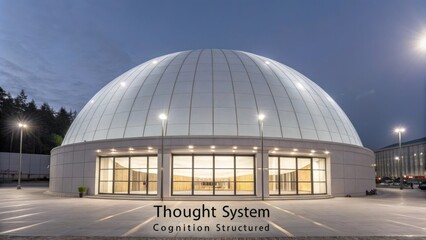Modern structured dome architecture showcasing innovative design, illumination, and clear glass exterior at dusk