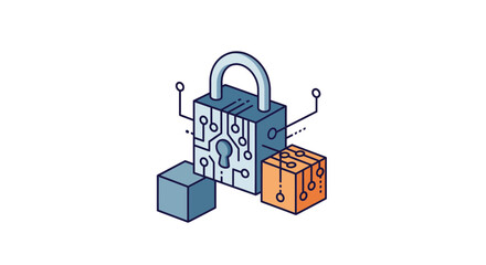 Fototapeta premium Digital Security A Conceptual Illustration of Data Protection and Cyber Safety.