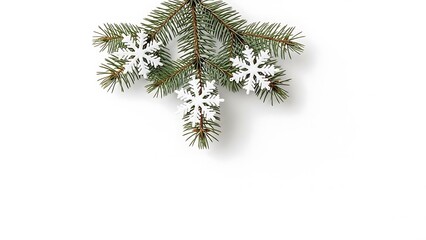 Christmas Winter Holiday Branch with Snowflakes Festive Seasonal Decoration