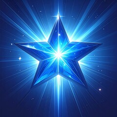 Radiant Blue Starburst - A Stunning Display of Light and Energy in the Cosmos.