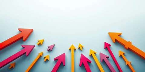 Abstract graphic of multiple arrows pointing in various directions,  angles,  concept