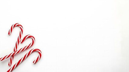 Candy Cane Holiday Red White Striped Sweet Christmas Background Copy Space