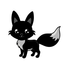 Obraz premium A cartoon fox silhouette vector illustration design