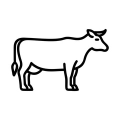 Obraz premium A cow icon bold outline vector illustration design