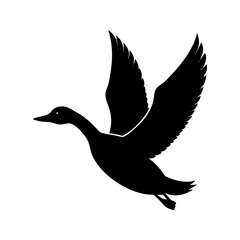 Obraz premium A flying duck icon bold outline vector illustration design