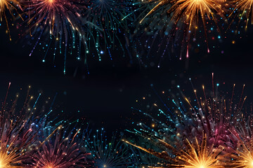 Fototapeta premium Abstract firework sparks forming glowing arcs