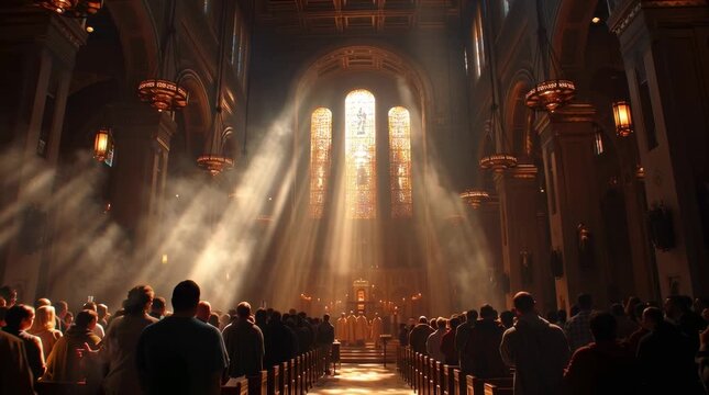 Wide Shot Clergy Celebrating Mass