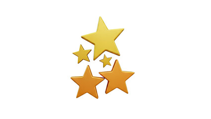 Obraz premium 3D Group of Golden Stars on a Transparent Background