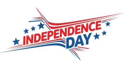 Independence day logo isolated on transparent background