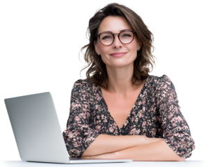 young woman with laptop