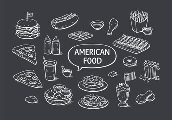 Classic American Fast Food Hand-Drawn Collection