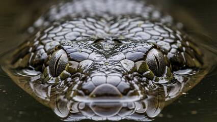 Fototapeta premium Close-up of a snake head with intricate patterns