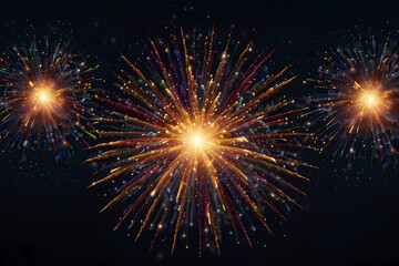 Obraz premium Firework spark particles spreading evenly across background