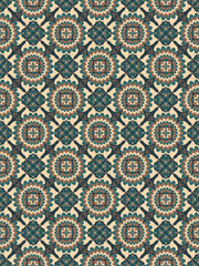 Floral damask oreintal seamless pattern warm color.Geometric motif flower ornament hand drawn vector element.Ethnic traditional Indian,Arabian,tribal illustration.For print,fabric,carpet,wrap,decorate