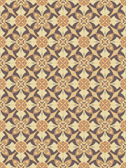 Floral damask oreintal seamless pattern warm color.Geometric motif flower ornament hand drawn vector element.Ethnic traditional Indian,Arabian,tribal illustration.For print,fabric,carpet,wrap,decorate