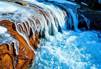 Icy water cascading over shoulders, invigorating stream,   bathroom tile,  water