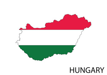 Obraz premium Map of Hungary with flag national symbol for travel 