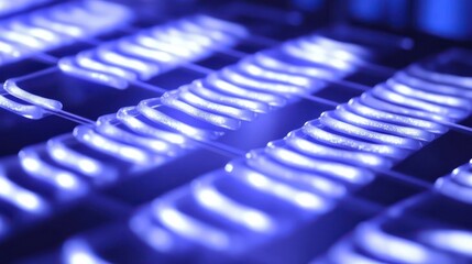 Glowing Agarose Gel Electrophoresis Showing DNA Bands