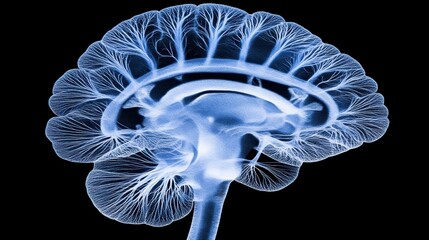 Intricate Digital Model of a Human Brain in Anatomy