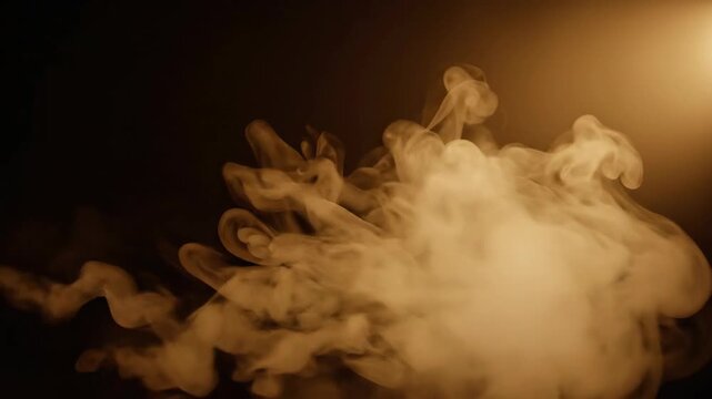 Smoke Rising in Dark Room with Light.